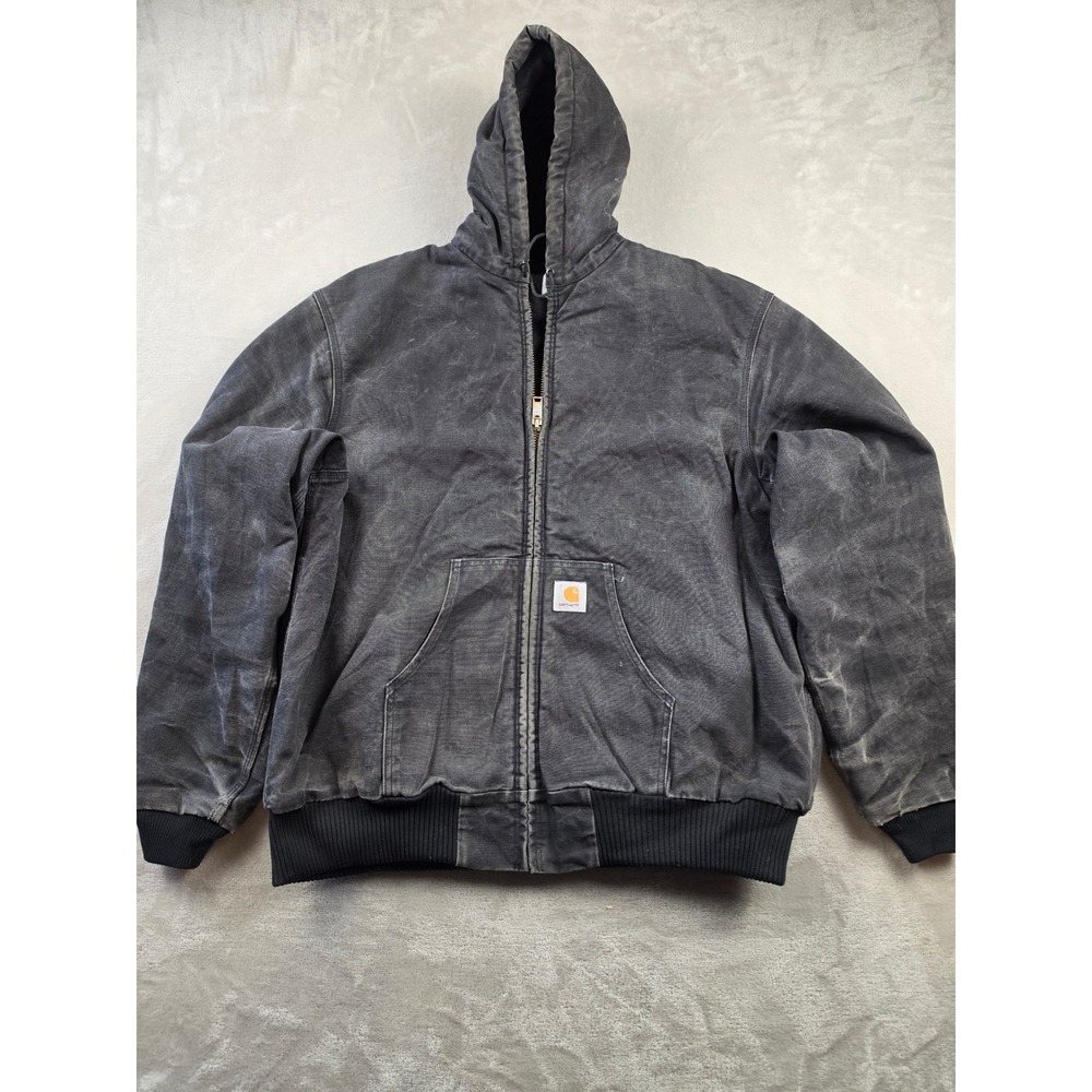 Vintage Carhartt Active Jacket JQ1015 Mens 2XLT Black J04 Lined Canvas Work 90s